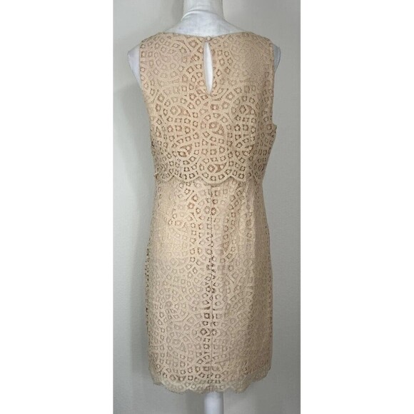 J. Crew Champagne Lace Sleeveless Mini Tiered Dress Size 10 - Picture 2 of 12